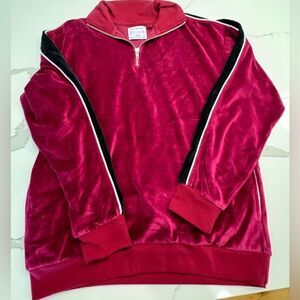 Urban Outfitters Velour half zip track suit top